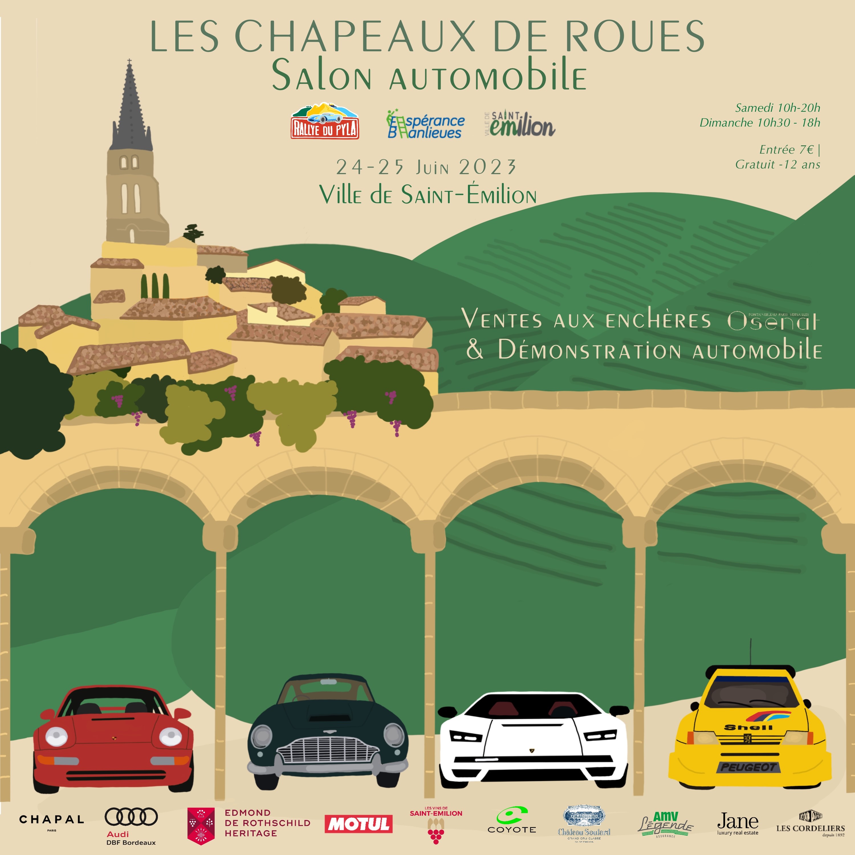 Affiche Les Chapeaux de roues salon automobile 2023