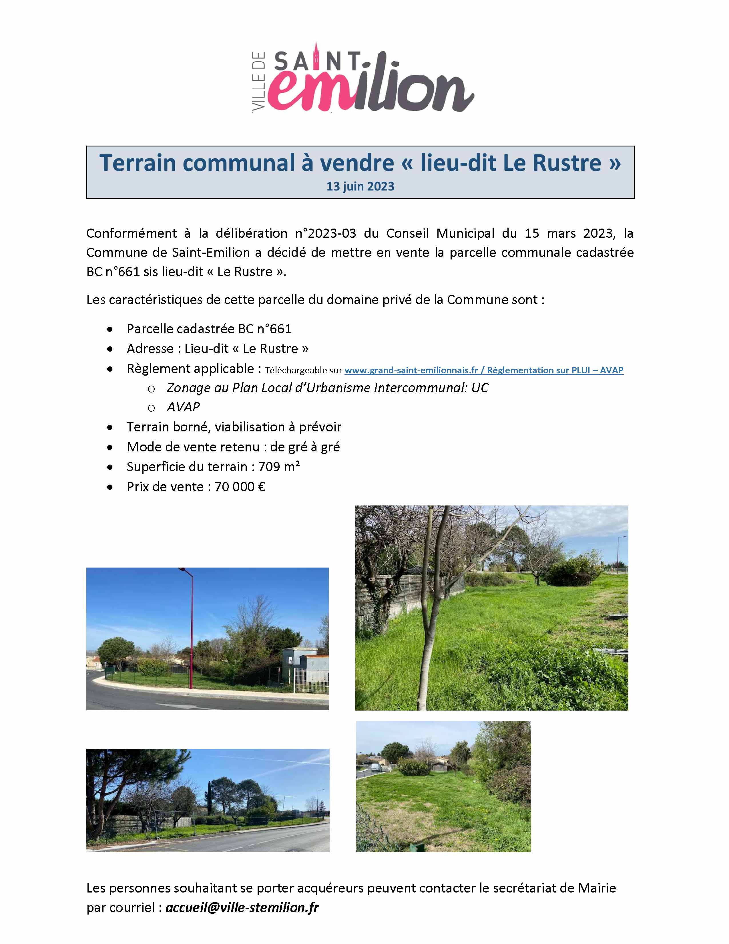 Annonce terrain communal à vendre copie